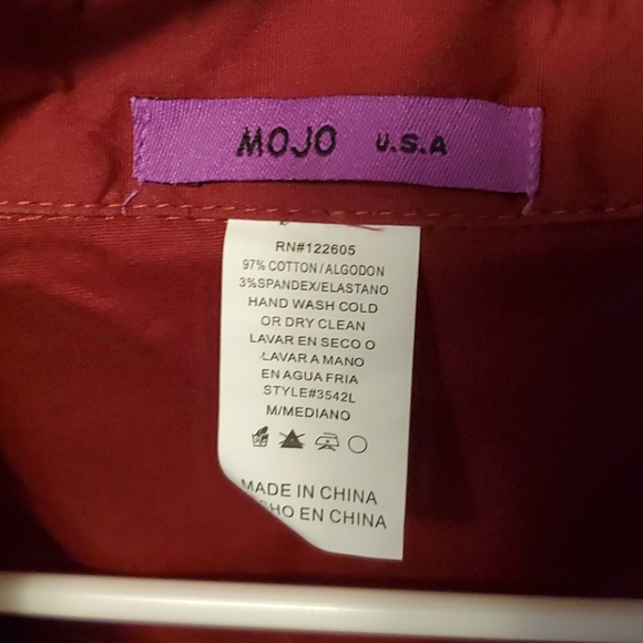 Burgundy Button down long sleeve - Picture 2 of 2